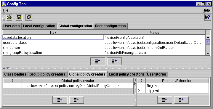 JSEF's Configuration Tool